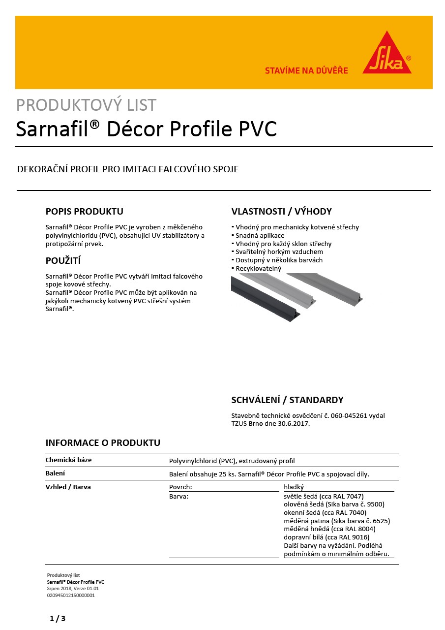 Sarnafil® Décor Profile PVC
