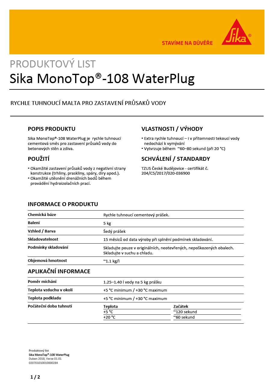 Sika MonoTop®-108 WaterPlug
