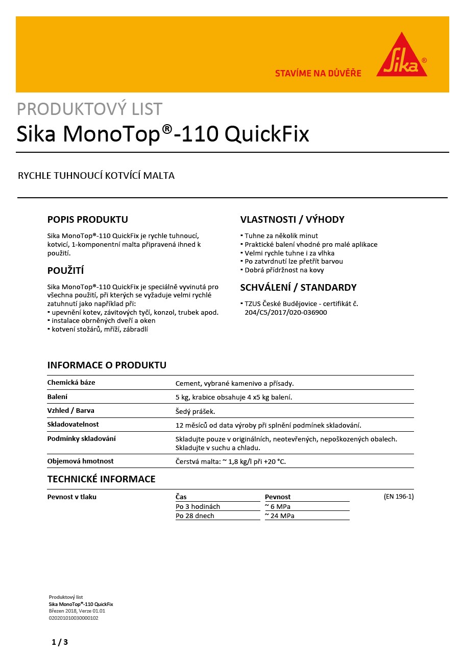 Sika MonoTop®-110 QuickFix